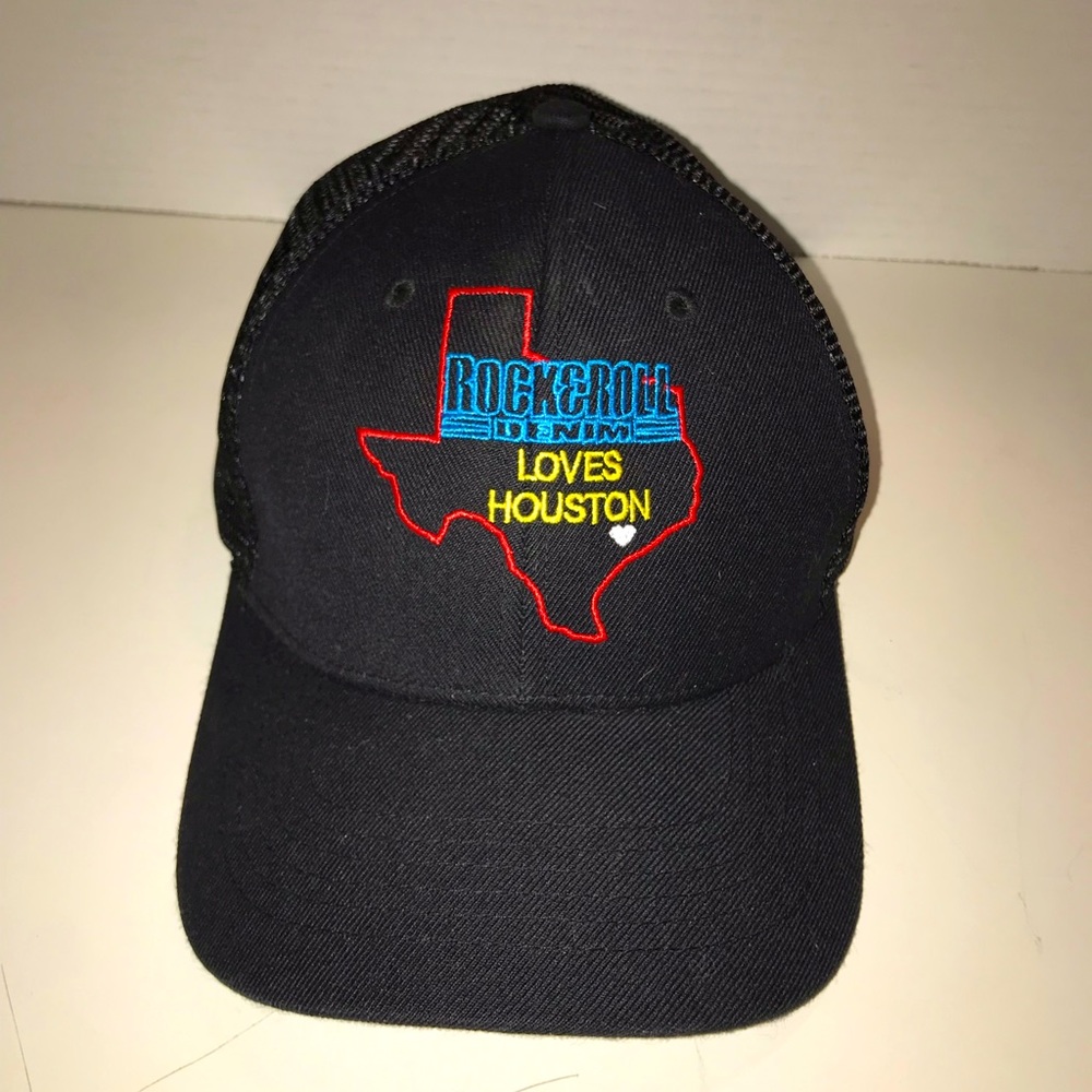 Rock & Roll Denim Loves Houston black cap.
